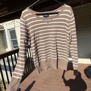 Sonoma Brown and Cream Striped Sweater